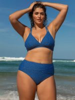 Blue Lurex Plus Size Bikini Bottom - Image 4