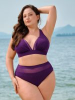 Purple Mesh Plus Size Bikini Bottom - Image 4