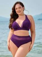 Purple Mesh Plus Size Bikini Bottom - Image 3