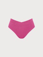 Pink Textured V Cut Plus Size Tankini Bottom - Image 5