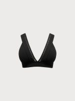 Black V Neck Plus Size Bikini Top - Image 5