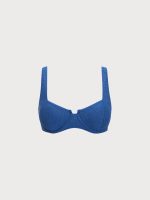 Blue Lurex Underwire Plus Size Bikini Top - Image 7