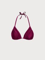 Burgundy Ruched Bikini Top - Image 8