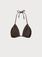 Dark Coffee Ruched Bikini Top - Image 8