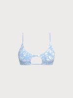 Light Blue Cut-Out Textured Bikini Top - Image 7