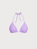 ECONYL® Purple Halter Triangle Bikini Top - Image 5