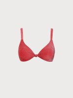 Red Lurex Knot Plus Size Bikini Top - Image 6