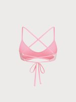 Pink Textured Scoop Bikini Top - Image 8
