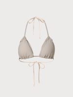 Off White Ruched Bikini Top - Image 6
