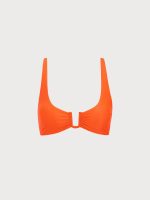 ECONYL® Orange U Neck Bikini Top - Image 5