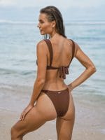 Brown Gold-Accented Bikini Top - Image 2