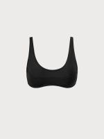 Black U-Neck Ribbed Seam Bikini Top - Image 5