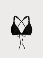 Black Ruched Knot Bikini Top - Image 6
