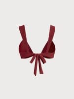 Wine Red Gold-Accented Bikini Top - Image 5