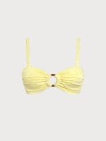 Yellow Textured Cutout O-Ring Bikini Top - Image 6