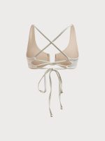Off White U-Ring Cross Back Bikini Top - Image 7