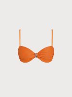 Orange Textured O-Ring Bikini Top - Image 8