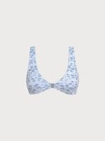 Light Blue Textured Front Closure Bikini Top - Image 7