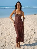 Leopard Print V Notch Lurex Bikini Top - Image 6