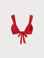 Red Gold-Accented Bikini Top - Image 9