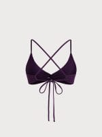 Dark Purple Twist X-Cross Bikini Top - Image 8