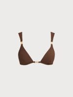 Brown Gold-Accented Bikini Top - Image 4