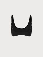 Black U-Neck Ribbed Seam Bikini Top - Image 6