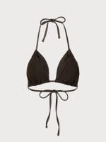 Dark Coffee Ruched Bikini Top - Image 9