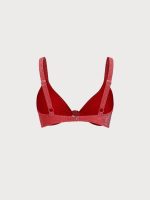 Red Lurex Knot Plus Size Bikini Top - Image 7