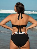 Black Natural Waisted Plus Size Bikini Bottom - Image 2