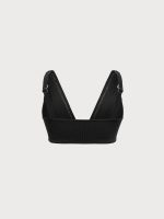 Black V Neck Plus Size Bikini Top - Image 6