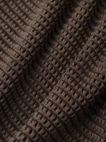Dark Coffee Textured V Neck Plus Size Tankini Top - Image 8