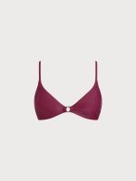 ECONYL® Wine Red O-Ring Bikini Top - Image 6