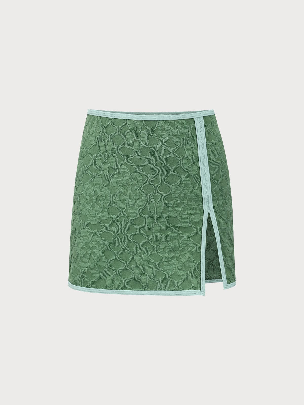 women-knitted-nylon-blended-cover-ups-dark_green-sustainable-cover-ups-xxib0n Dark Green Jacquard Cover up Skirt - Image 1