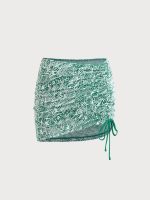 Green Textured Cover Up Skirt - Image 6