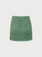 Dark Green Jacquard Cover up Skirt - Image 2