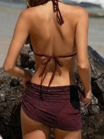 Dark Coffee Sparkle O-Ring Wrap Cover-Up Skirt - Image 5