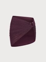 Dark Coffee Sparkle O-Ring Wrap Cover-Up Skirt - Image 7