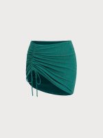 Green Lurex Plus Size Cover-up Skirt - Image 6