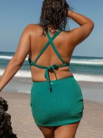Green Lurex Plus Size Cover-up Skirt - Image 2