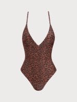 Leopard Print Lurex One-Piece Swimsuit - Image 4