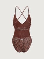 Leopard Print Lurex One-Piece Swimsuit - Image 5