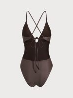 ECONYL® Dark Coffee Cutout One Piece Swimwear - Image 6