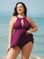 Burgundy Plus Size Tankini Bottom - Image 3