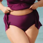 Burgundy Plus Size Tankini Bottom