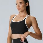 Black X Cross Lycra® Sports Bra - Medium Support