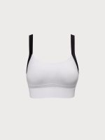 White Contrast Strap Sports Bra - Medium Support - Image 7