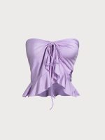 Purple Ruffled Multi-Way Cover Up Skirt - Image 13