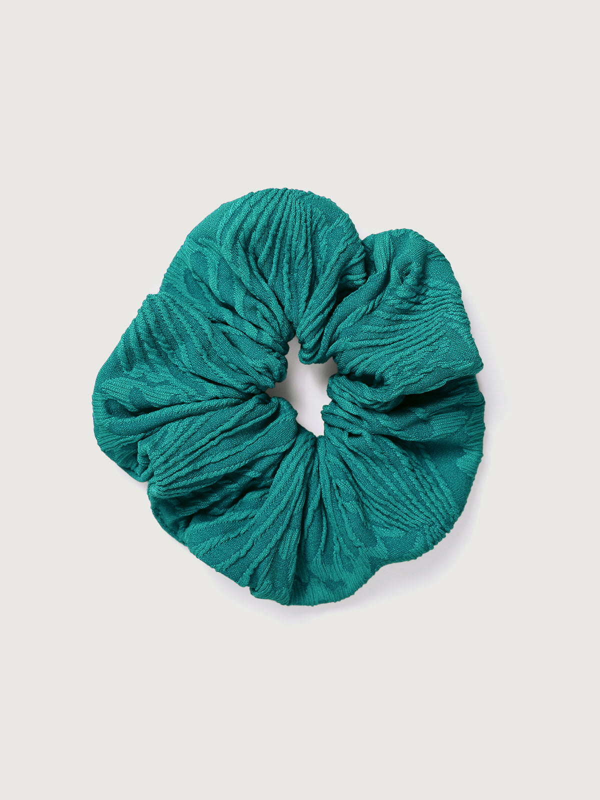 women-knitted-nylon-hair-accessories-sustainable-hair_accessories-ygohur Dark Green Jacquard Scrunchie - Image 1