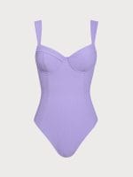 Purple Cross Back Tummy Control One-Piece Swimsuit - Image 7
